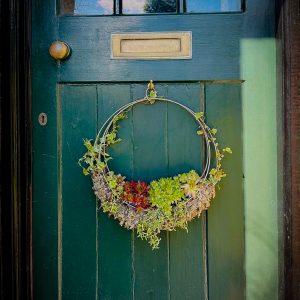 Large hanging succulent wreath basket